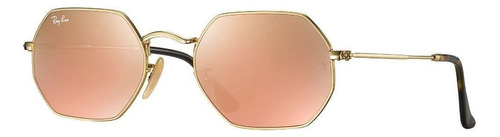 Ray-ban Rb3556n 001/z2 Octagonal Flat Rosa Dorado