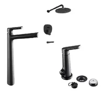 Comprar Combo Griferia Fv Aromo Monocomando Baño C Lav Alto D8 Negro