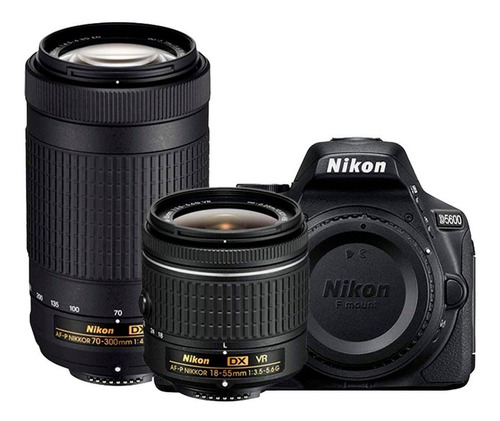 Imagen 1 de 10 de  Nikon Kit Camara D5600 + Lentes 18-55mm Y 70-300mm Vrdslr 