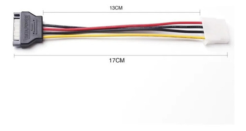 Cable De Poder Sata Macho A Molex Hembra 15 Centimetros 