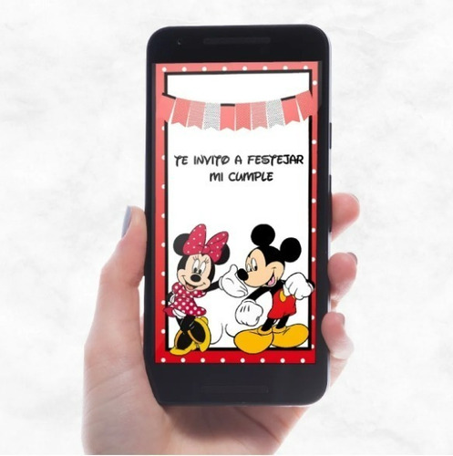 Invitación Animada Mickey Minnie + Kit Editable De Regalo!