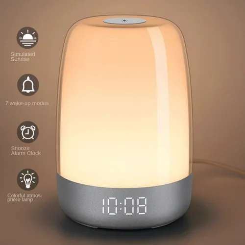 Luz Nocturna Táctil Con Alarma De Simulación De Amanecer Clo