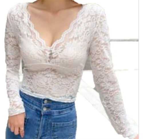 Blusa De Encaje Blanca