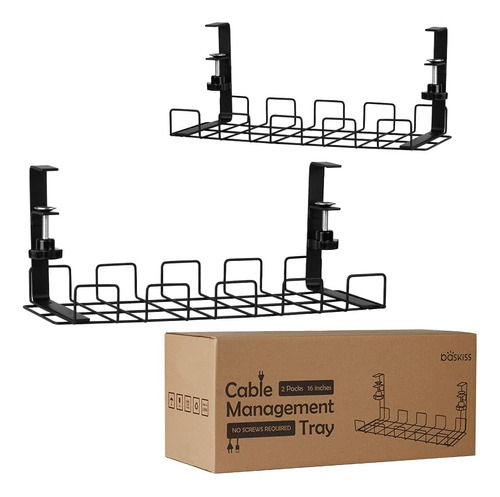 Bandeja De Gestión De Cables Para Debajo Del Escritorio, 2 P