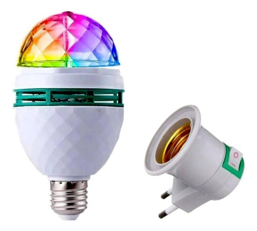 Lâmpada Led Globo Colorido Giratório Para Festa Discoteca Dj