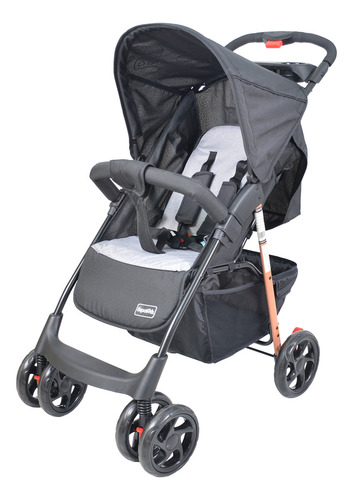 Coche Cuna Con Huevito Recien Nacido Bipokids Color Negro Chasis Negro