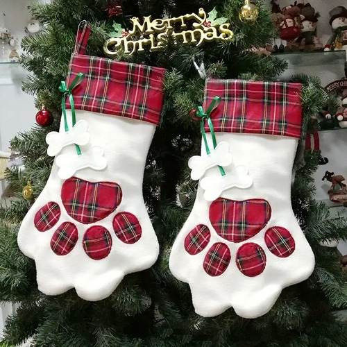 Calcetín Navideño Para Perros, Bolsa De Golosinas Con Estamp