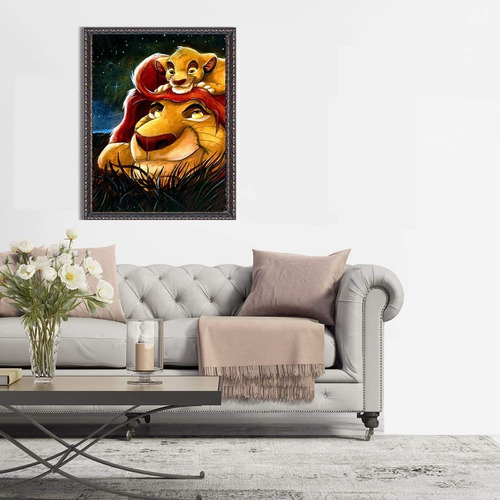 Imagen 3 de 8 de 5d Pintura Por Diamantes Kit El Rey Leon / Disney