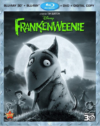 Blu Ray Frankenweenie Tim Burton 3d 2d Slip Cover