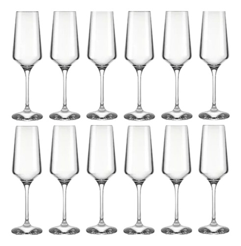Jogo De Taças Champagne Brunello Nadir 12 Uni 225ml Kit Cj