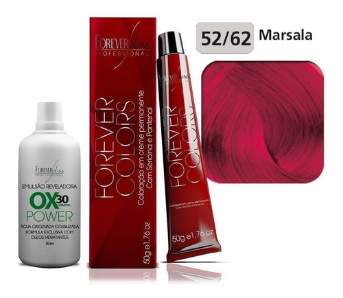 Imagem 1 de 3 de Kit Coloração - 52-62 Marsala Ox 30 Volume 80ml Forever Liss