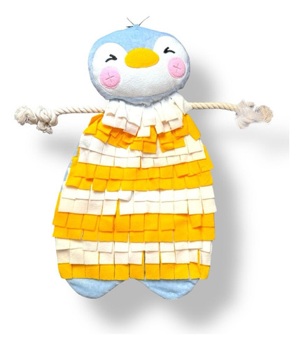 Alfombra Para Olfatear Mascotas, Juguete Estimulación Tapete Amarillo Y Blanco Pingüino