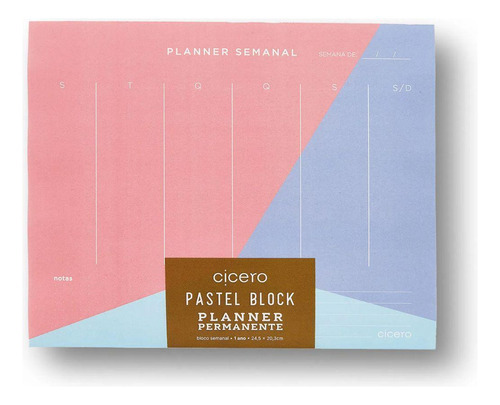 Planner Semanal Cicero Pastel Block 24,5x20,3cm
