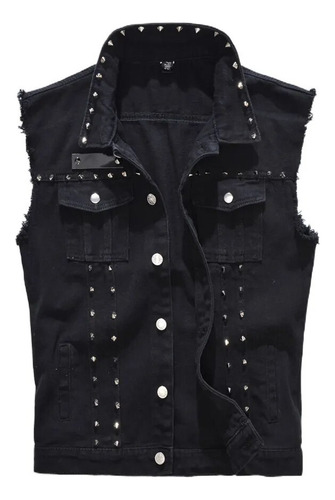 Chaleco Vaquero Punk Rock Rivet Para Hombre