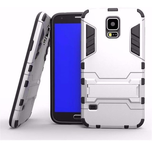 Case Protector Touch Armor Ironman Plateado Samsung S5