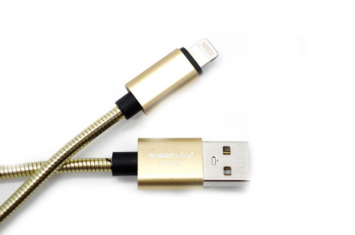 Cable Datos Metal Para iPhone 1mt Speed Song Sg-325 Dorado