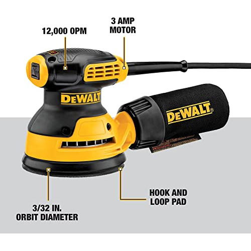 Kit De Lijadora Orbital Dewalt De 20 V Como Máximo, 5 Pulgad