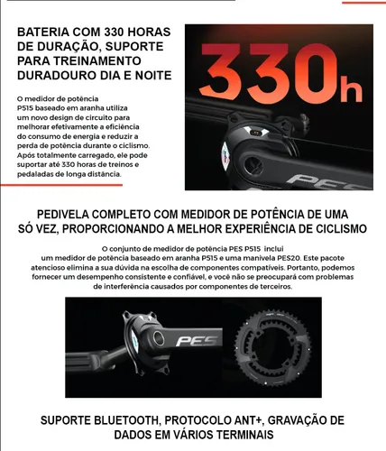 Pedivela Magene Pes P515 Medidor De Potência 165/170/172.5mm