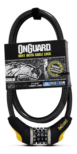 Candado Bicicleta Onguard Espiral C/clave Akita 185cmsx12mm