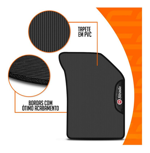 Jogo Tapete Strada 99 A 2006 Cabine Simples Borracha 2 Pçs