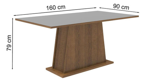 Mesa De Comedor Rectangular Madesa 6 Puestos Marrón Gris