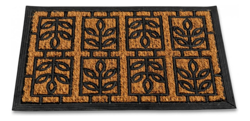 Felpudo Alfombra Coco Entrada Anti Deslizante Decorativa Ancho 60 Cm Diseño De La Tela Plantas Largo 40 Cm