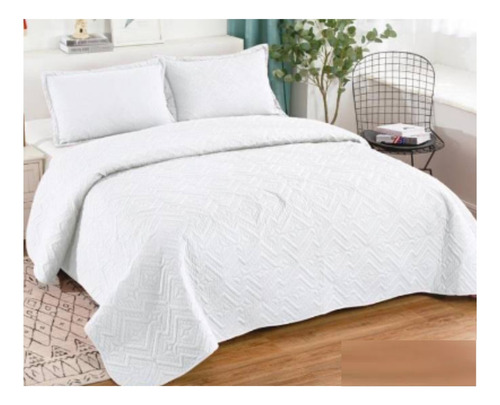 Cubre Cama Blanco 2 Plaza Unicolor Cómodo, Elegante Acogedor