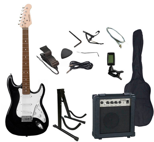 Pack Guitarra Electrica Pac9bkwh Scorpion Musicstore