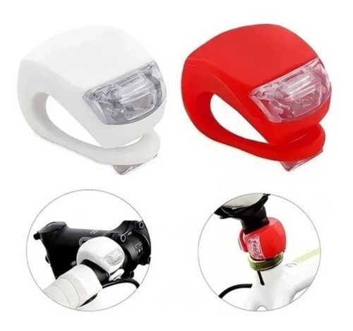 Kit Luz De Bici Led X 2 Silicona Delantera Y Trasera