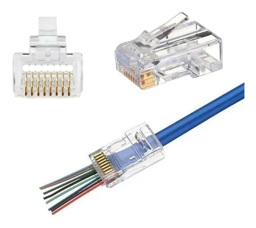 comprar Funda De 50 Conectores Rj-45 De Paso Categoría 6 Cat6 Nuevos