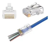 Comprar Funda De 50 Conectores Rj-45 De Paso Categoría 6 Cat6 Nuevos