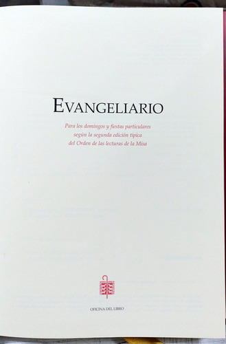 Evangeliario, De Ferencia Episcopal Argentina. Editorial Cea, Tapa Dura En Español, 2009