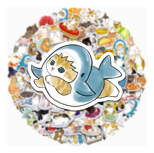 - Calcomanías De Dibujos Animados De Gato Kawaii For Niños C