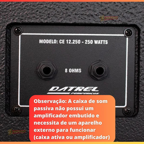 Caixa Som Datrel 250w Rms Passiva Alto Falante 12 Polegadas