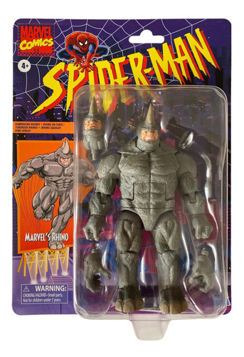 Rhino Spiderman Retro Marvel Legends Animated Series 21cms