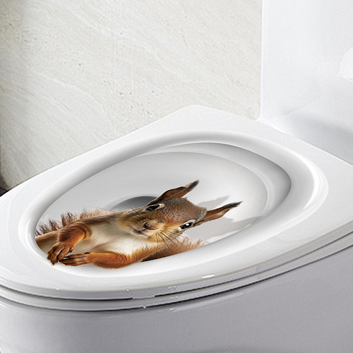 Adhesivo Para Tapa De Inodoro Con Diseño Felino, Estilo C