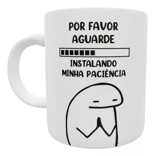 Caneca Flork Meme Instalando Minha Paciência - Xicara Boneco