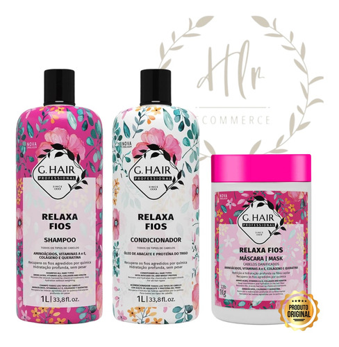 Kit Profissional G Hair Shampoo+cond+mascara Relaxa Fios 1l