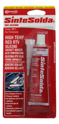 Sintesolda Silicona Rtv Alta Temperatura Roja X50ml