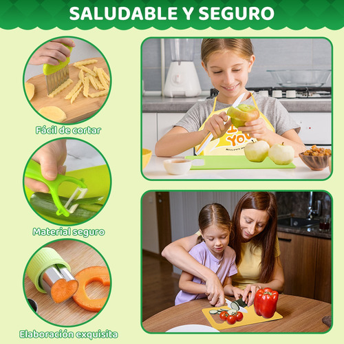 33pzs Juego De Cuchillos Seguros Para Cocinar Para Niños