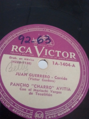Pancho Charro Avitia Disco Pasta Pasta 1a-1404 C24