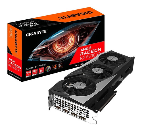 Imagen 1 de 9 de Placa De Video Gigabyte Rx 6600 Xt Gaming Oc Pro 8g Gddr6