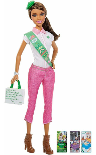Boneca Barbie Escoteira Brunette Morena Rara Top