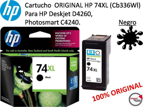 Cartucho Original Hp 74 Xl Cb336wl Deskjet,photosmart /negro