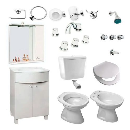 Combo Baño Completo Griferias Inodoro Vanitory C97 P