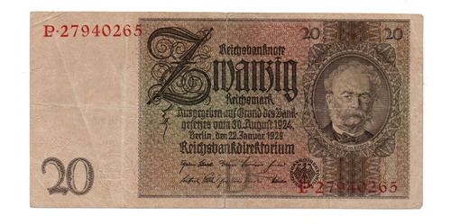 Alemania Billete 20 Reichsmark Año 1929 P#181