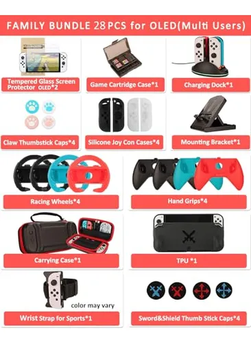 Pack De 28 Accesorios Para Nintendo Switch Oled - Todo En Un