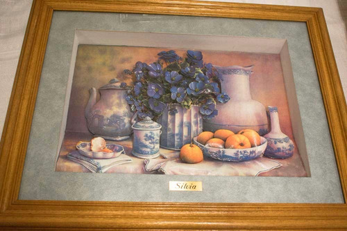 Cuadro Arte Francés Flores Azules Regalo Decoración
