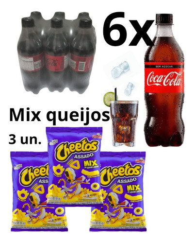 Coca-cola Sem Açúcar 600ml + Cheetos Mix Queijos