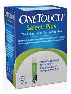 Tiras de reactivo de glucosa One Touch Select Plus, 25 unidades